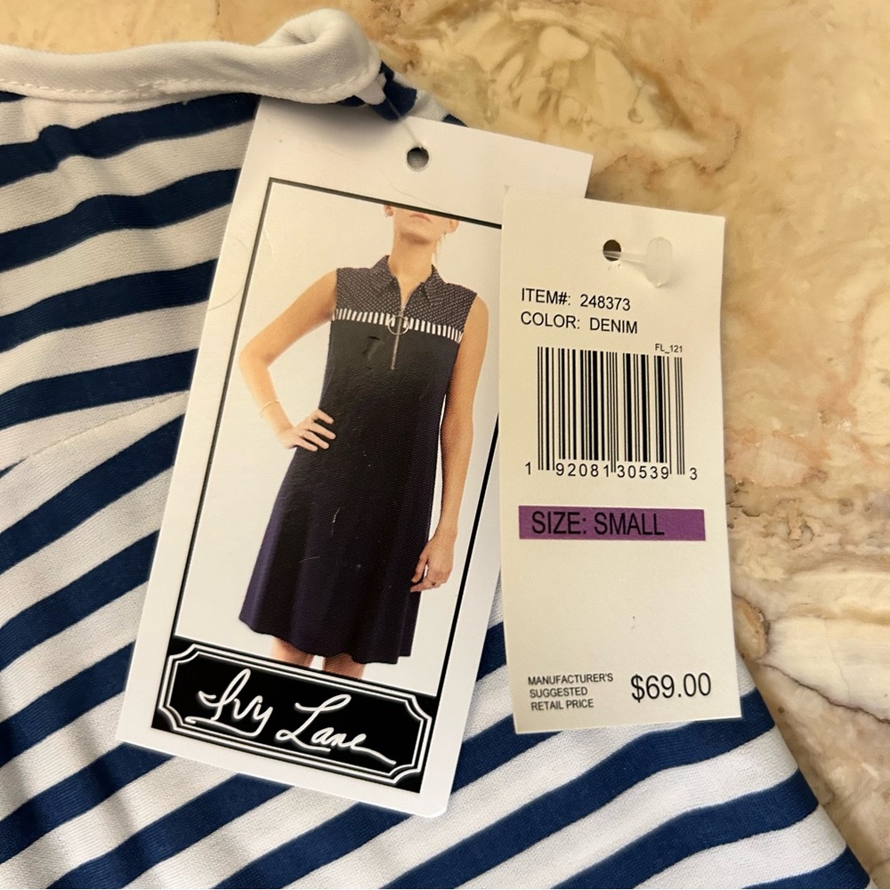Ivy Lane Stripe Dress Navy White Mod Small - Picture 12 of 13